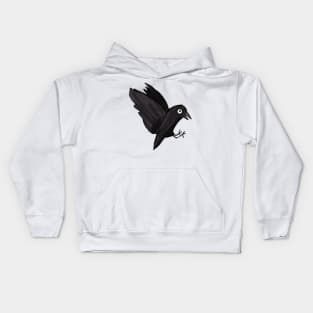 crow illustration Kids Hoodie